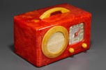 Striking Red Highly Swirled Motorola 50XC Catalin ’Circle-Grille’ Radio